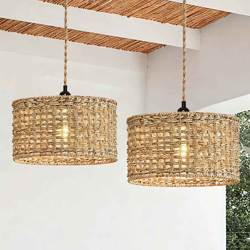 Kitchen Appliances Vintage - Luminária pendente de vime e rattan,