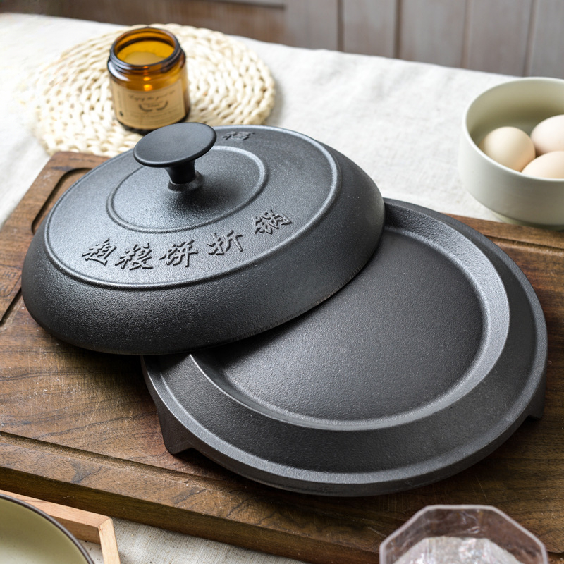 Crepe Maker Non Stick - Chapa de ferro fundido autêntica resistente,