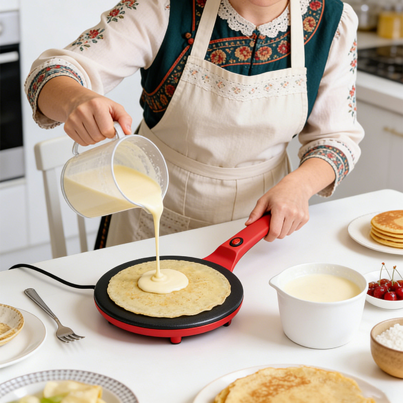Crepe Maker Non Stick - Máquina Elétrica de Crepes e Panquecas
