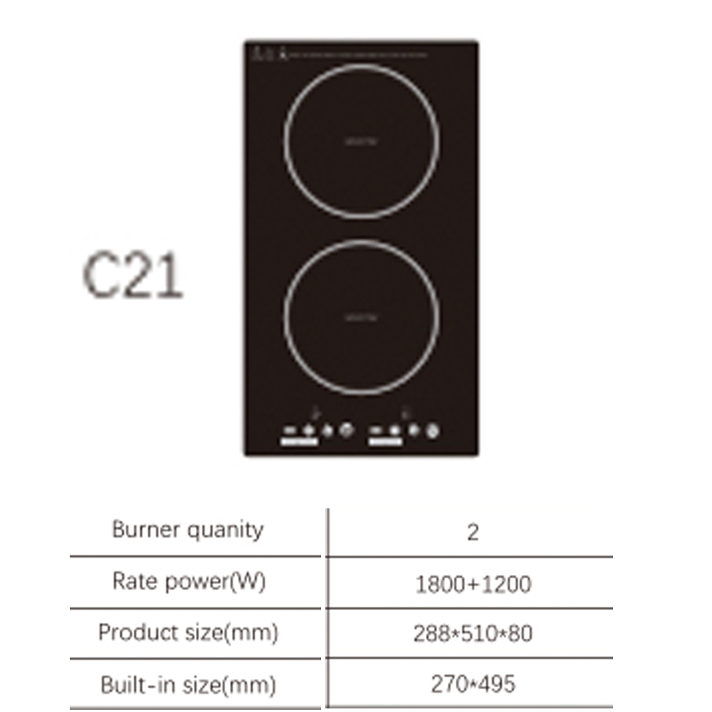 Induction Cooktop Portable - Fogão elétrico de aquecimento duplo, fogão