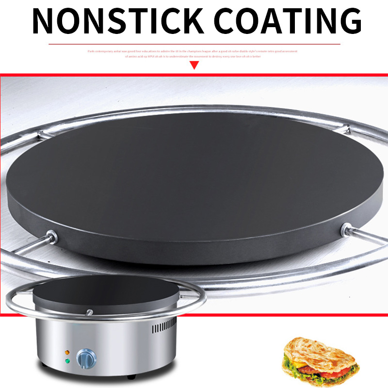 Crepe Maker Non Stick - Chapa Elétrica Rotativa Manual para Panquecas,