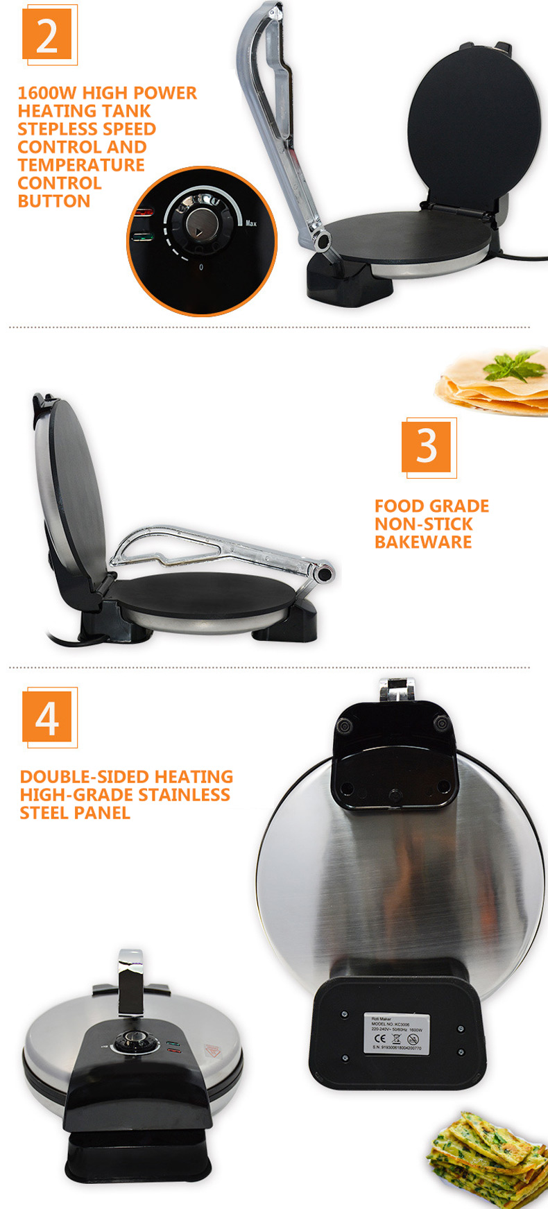 Máquina comercial de panquecas - Crepe Maker Non Stick avaliação e preço