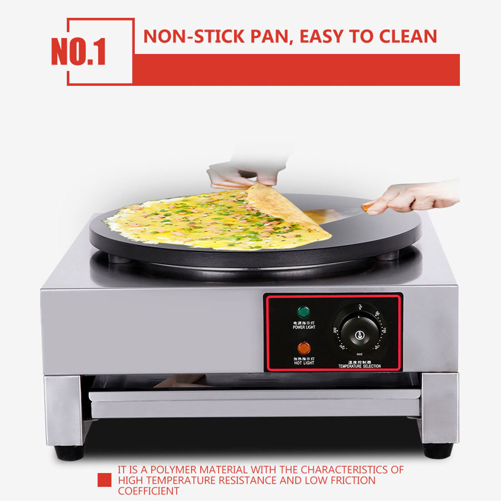 Aço inoxidável elétrica crepe  - Crepe Maker Non Stick avaliação e preço