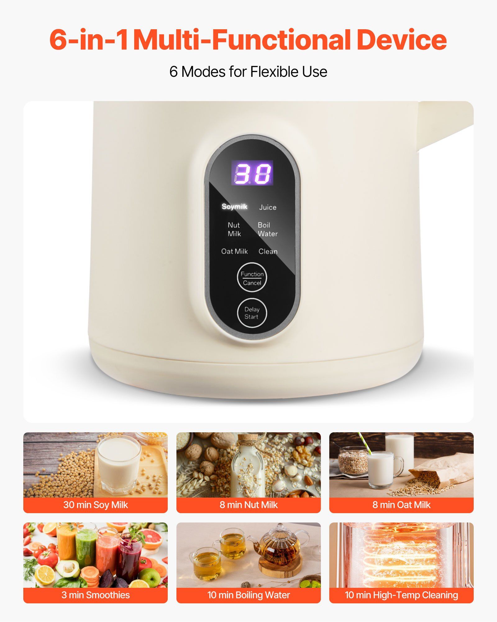 Máquina de Leite Vegetal 6 em  - Soy Milk Maker avaliação e preço