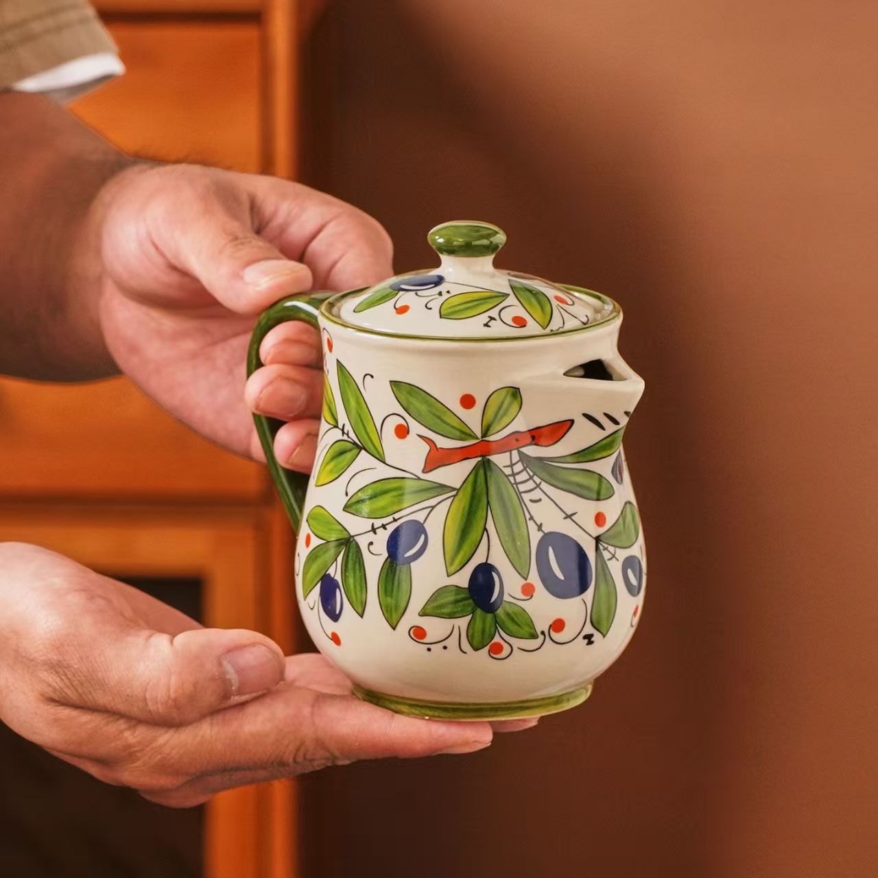 Pote de óleo de flor de cerâmi - Kitchen Appliances Vintage avaliação e preço